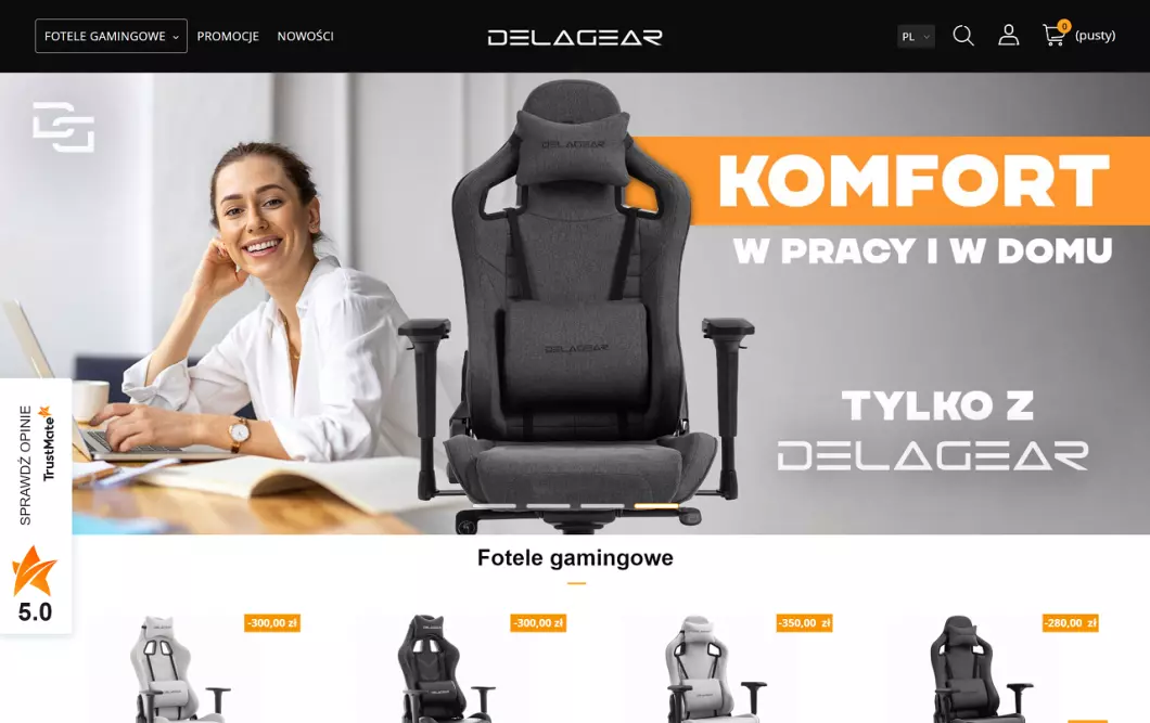 Sklep z fotelami gamingowymi Delagear